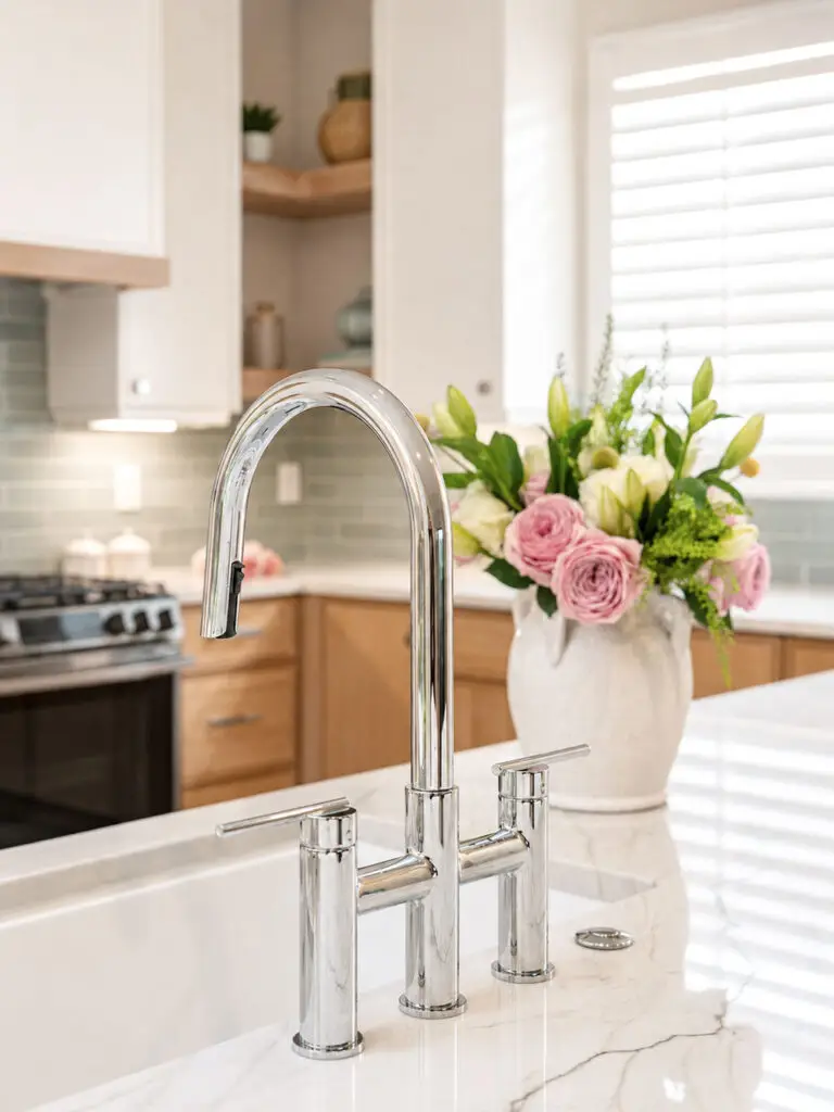 Carefully selected hardware and materials create a timeless kitchen design.